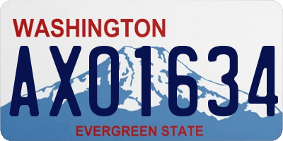 WA license plate AXO1634