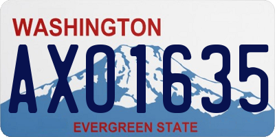 WA license plate AXO1635