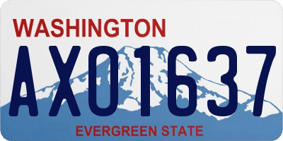WA license plate AXO1637