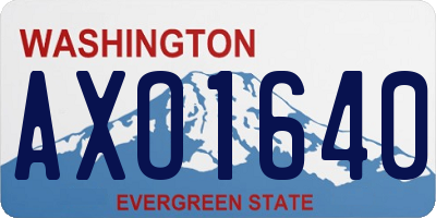 WA license plate AXO1640