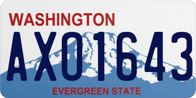 WA license plate AXO1643