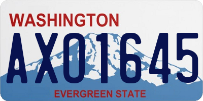 WA license plate AXO1645