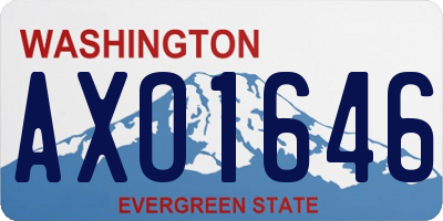 WA license plate AXO1646
