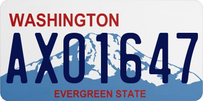 WA license plate AXO1647