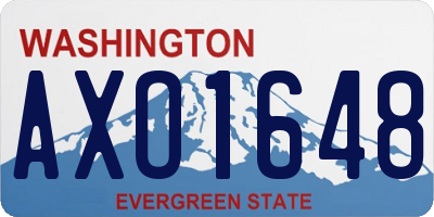 WA license plate AXO1648