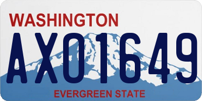 WA license plate AXO1649