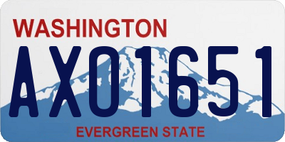 WA license plate AXO1651