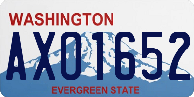 WA license plate AXO1652