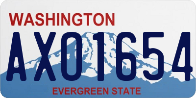 WA license plate AXO1654