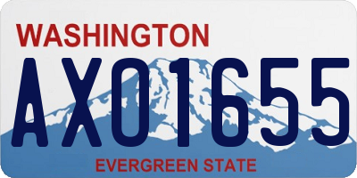 WA license plate AXO1655