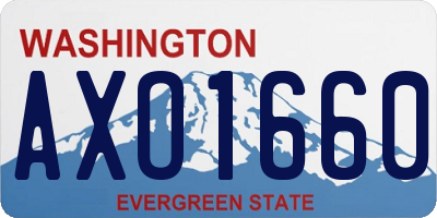 WA license plate AXO1660