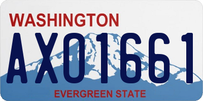 WA license plate AXO1661