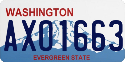 WA license plate AXO1663