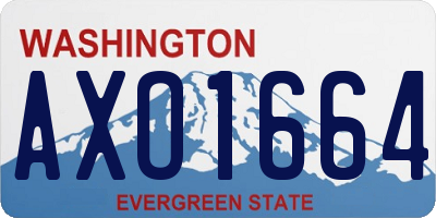 WA license plate AXO1664