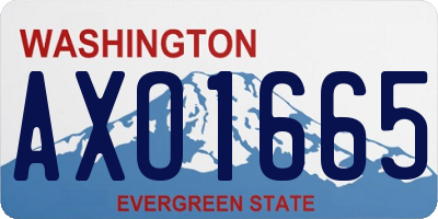 WA license plate AXO1665