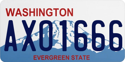 WA license plate AXO1666
