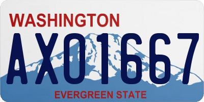 WA license plate AXO1667