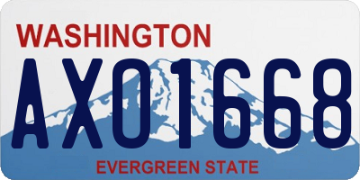 WA license plate AXO1668