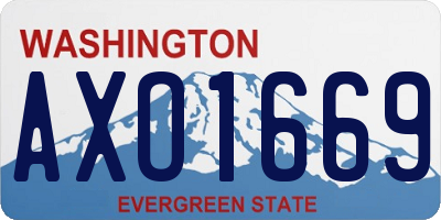 WA license plate AXO1669