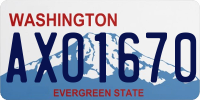 WA license plate AXO1670