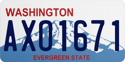 WA license plate AXO1671