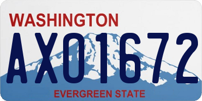 WA license plate AXO1672