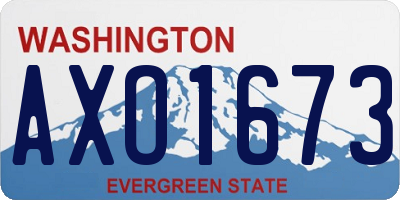 WA license plate AXO1673