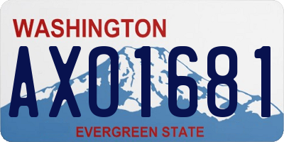 WA license plate AXO1681