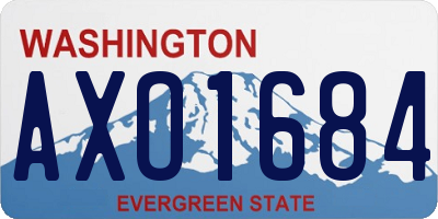 WA license plate AXO1684