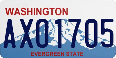 WA license plate AXO1705
