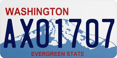 WA license plate AXO1707