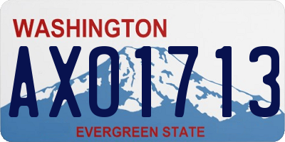 WA license plate AXO1713