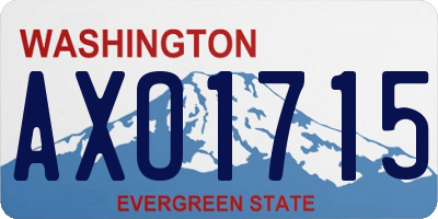 WA license plate AXO1715