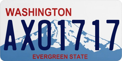 WA license plate AXO1717
