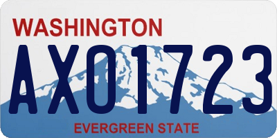 WA license plate AXO1723