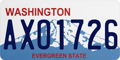 WA license plate AXO1726