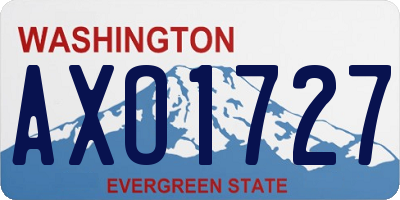 WA license plate AXO1727