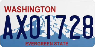 WA license plate AXO1728