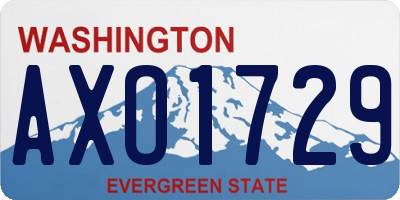 WA license plate AXO1729