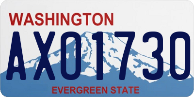WA license plate AXO1730