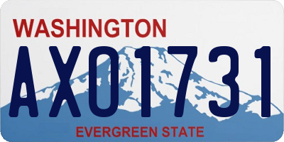 WA license plate AXO1731
