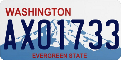 WA license plate AXO1733