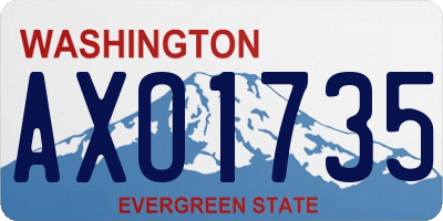 WA license plate AXO1735