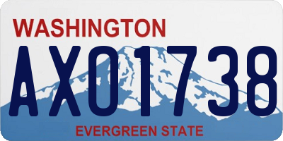 WA license plate AXO1738