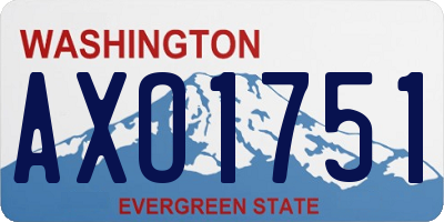 WA license plate AXO1751