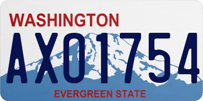WA license plate AXO1754
