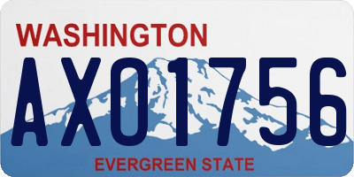WA license plate AXO1756