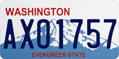 WA license plate AXO1757