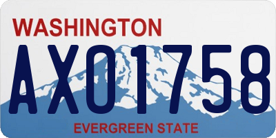 WA license plate AXO1758