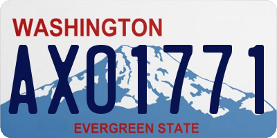 WA license plate AXO1771